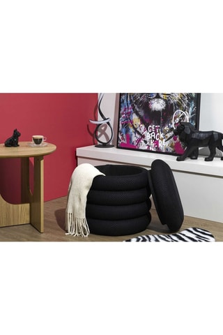 Puf con arcón Atome - Negro - De poliéster 