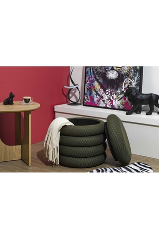 Puf con arcón Atome - Caqui - De poliéster 