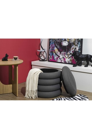 Puf con arcón Atome - Gris oscuro - De poliéster