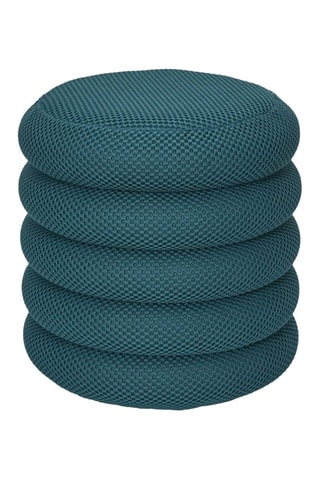 Puf con arcón Atome - Azul pato - De poliéster 