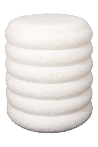 Puf con arcón Freya - Blanco - Tapizado de rizo