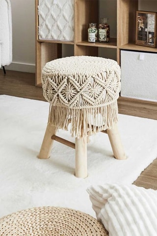 Taburete Boho - Beige y natural