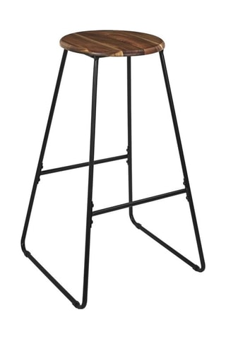 Taburete de madera de acacia - Marrón y negro