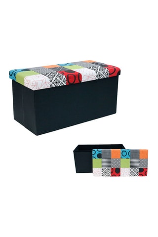 Banco con arcón - 76 x 38 x 38 cm - Negro