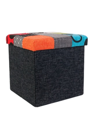 Puf con arcón - 38 x 38 x 38 cm - Negro