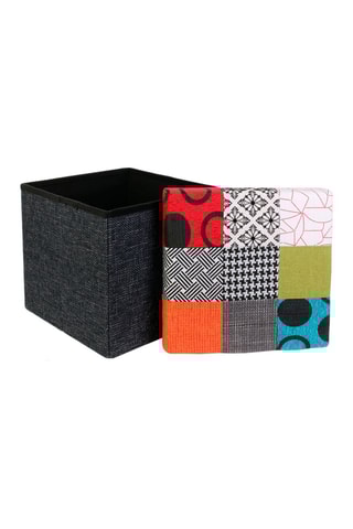 Puf con arcón - 38 x 38 x 38 cm - Negro