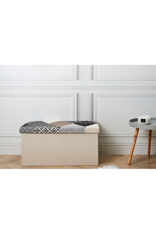 Banco plegable con arcón Patchwork - Gris