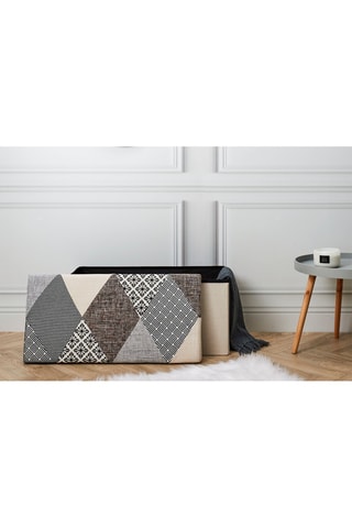 Banco plegable con arcón Patchwork - Gris
