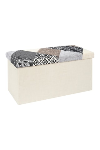 Banco plegable con arcón Patchwork - Gris