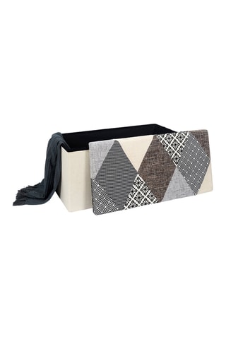 Banco plegable con arcón Patchwork - Gris