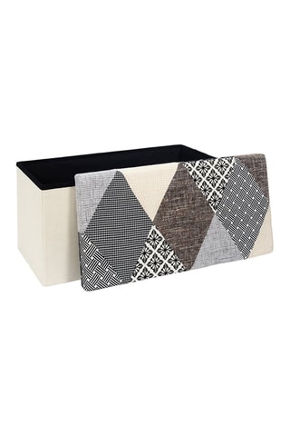 Banco plegable con arcón Patchwork - Gris
