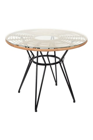 Mesa - Negro e imitación madera