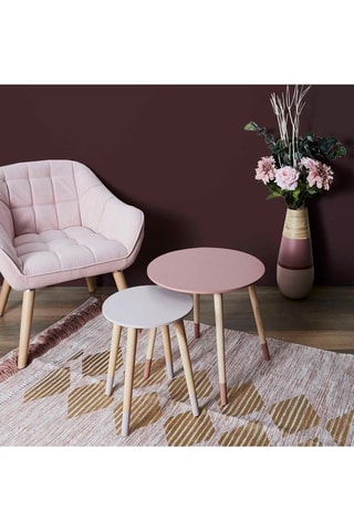 2 mesas encajables de madera y pino - 43 x 48 cm y 33 x 40 cm