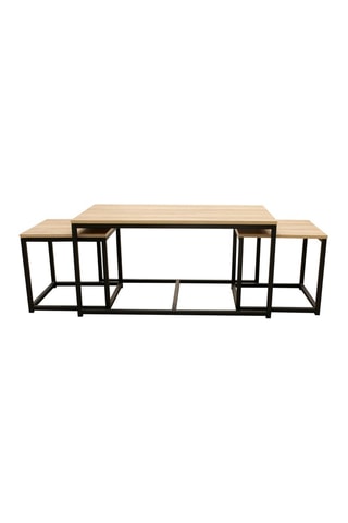 Mesa de centro encajable -  Imitación madera y negro