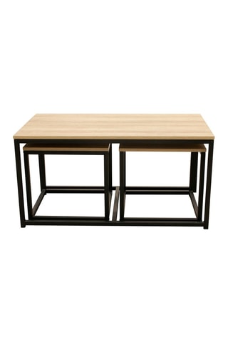 Mesa de centro encajable -  Imitación madera y negro