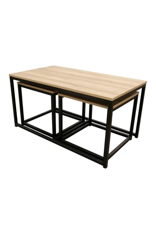 Mesa de centro encajable -  Imitación madera y negro