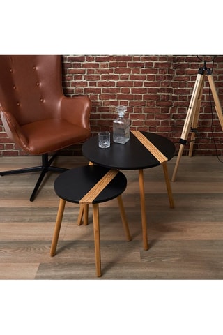 Mesa de centro encajable - Negro y natural