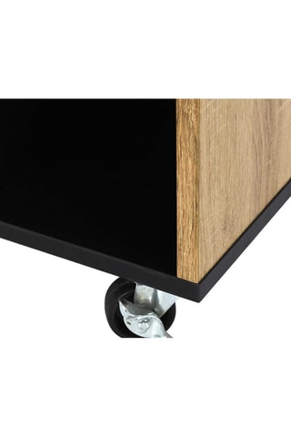 Mueble auxiliar 2 puertas - Imitación madera y negro