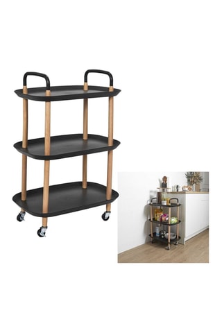 Mueble auxiliar de cocina con ruedas 3 niveles - 65 x 81 x 35,5 cm