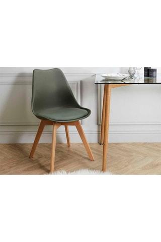 4 sillas Scandinave - Caqui e imitación madera