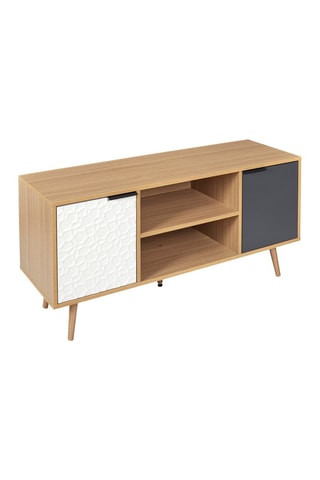 Mueble de TV - Blanco y natural