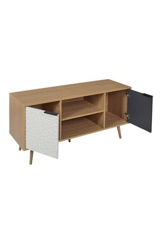 Mueble de TV - Blanco y natural
