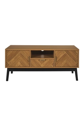 Mueble de TV de 2 puertas de madera y pino Felix - 110 x 48 x 40 cm