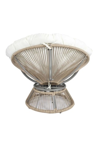 Sillón Cancun - Blanco y natural - Tapizado de tela impermeable