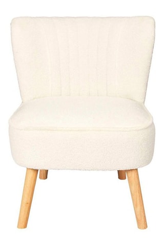 Sillón Erika Hygge - 
Natural y blanco - Tapizado de rizo