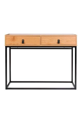 Consola de 2 cajones Abbott - Natural y negro