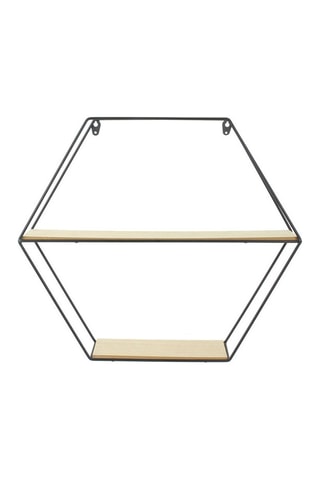 Estantería hexagonal - 46 x 40 x 10 cm - Negro y beige