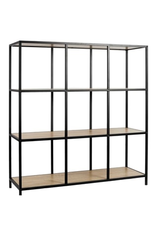 Estantería Loka - Negro e imitación madera