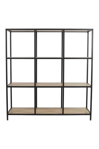 Estantería Loka - Negro e imitación madera