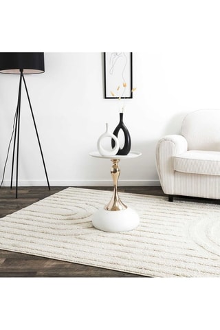 Mesa auxiliar Portobello - Blanco y dorado