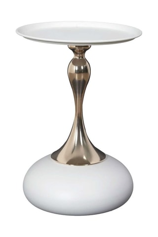 Mesa auxiliar Portobello - Blanco y dorado