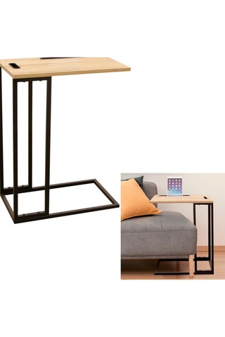 Bout de canapé - Imitation bois et noir