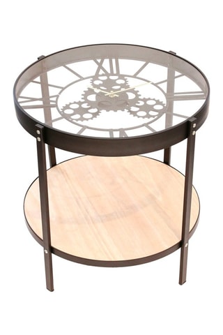 Mesa auxiliar reloj  - Negro