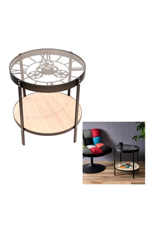 Mesa auxiliar reloj  - Negro