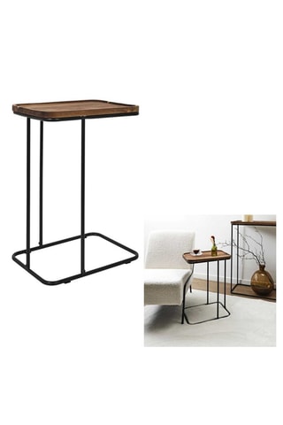 Mesa auxiliar de madera de acacia - 40 x 55 x 30 cm