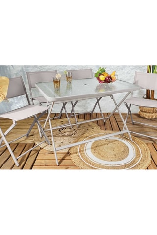 Mesa plegable de vidrio templado Formentera - 110 x 70 cm