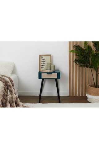 Mesilla de noche - Azul pato y negro