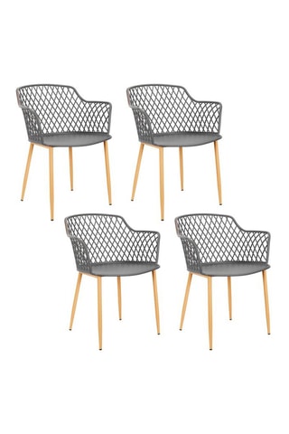 4 sillones de exterior Málaga - Gris