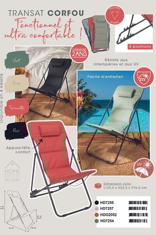 Tumbona plegable Corfú