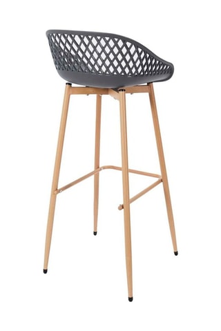 Taburete Málaga - 
Gris e imitación madera