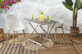 Mesa Barcelona - Blanco e imitación madera