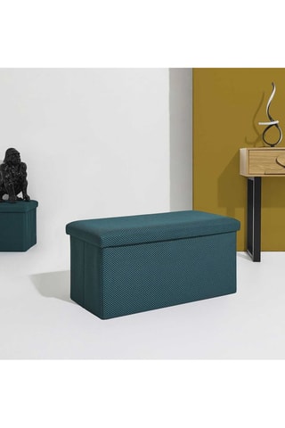 Banco con arcón - Azul pato - De poliéster