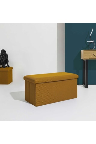 Banco con arcón - Amarillo - De poliéster