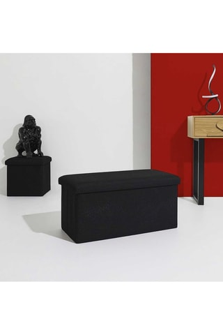 Banco con arcón - Negro - De poliéster