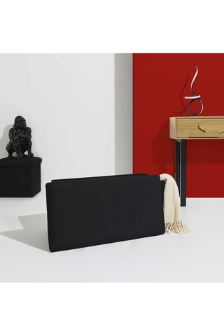 Banco con arcón - Negro - De poliéster