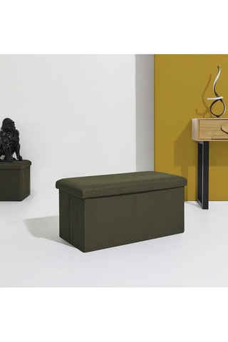 Banco con arcón - Verde - De poliéster